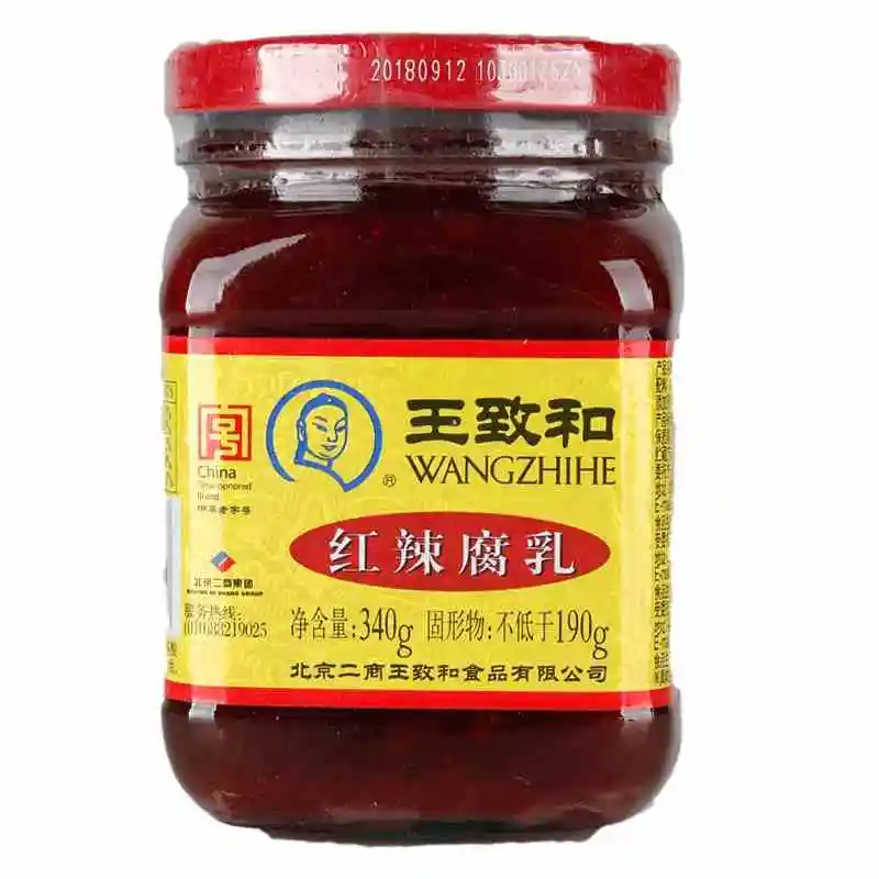 Wang Zhihe red spicy fermented bean curd 340g bottle hot pot fermented bean curd dip