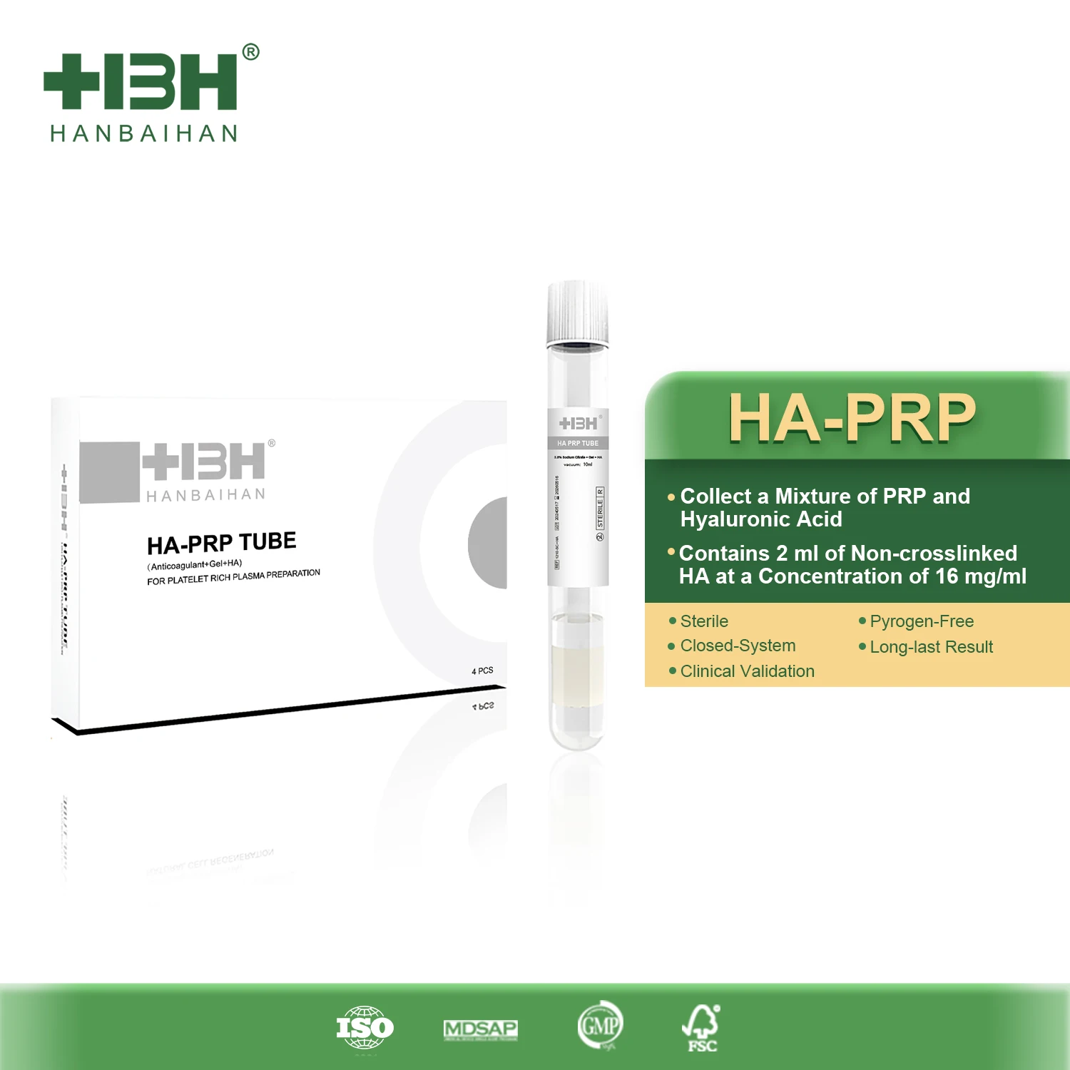 HBH Innovative HA PRP Tube Technology Enhanced with Hyaluronic Acid for Aesthetic