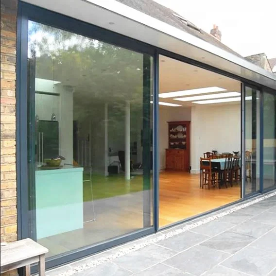 High Quality residence Aluminum alloy Sliding glass door double soft closing 8 wheel sliding door for balcony&kitchen&bathroom