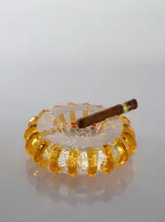 wholesale Custom Made Large round Crystal Glass Ashtray For Business Gift