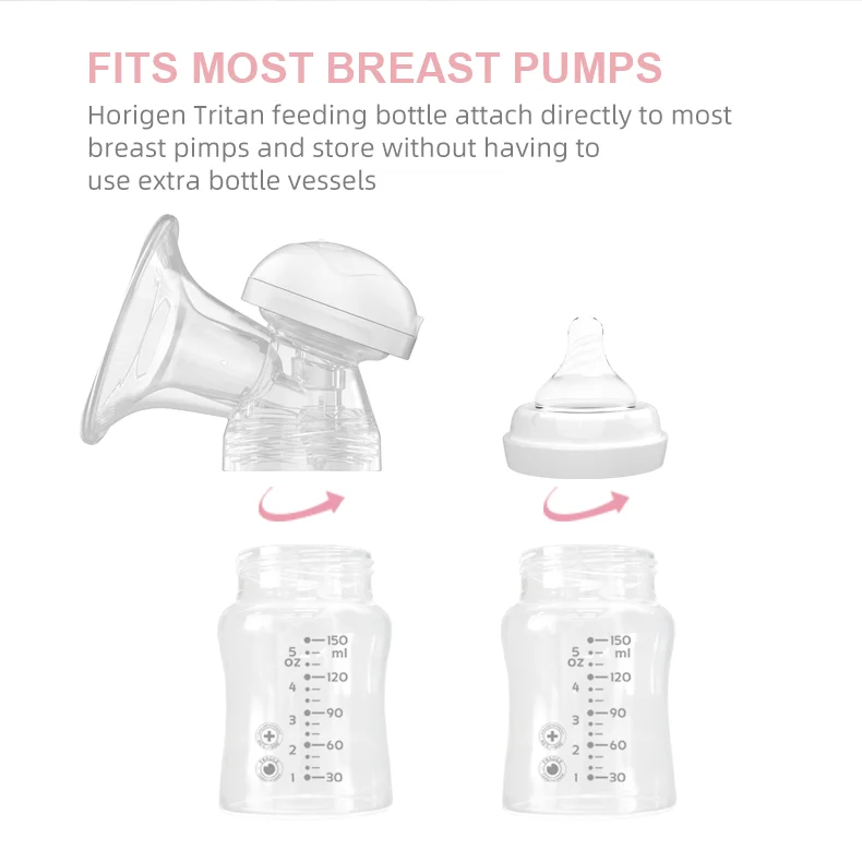 Amzone hot selling baby products wide neck borosilicate glass baby bottle organic feeding bottle for newborn baby