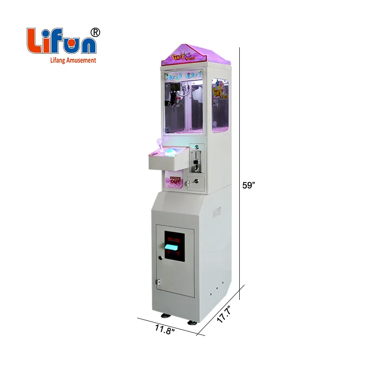 Lifang custom design coin operated small toy claw crane vending machine mini claw machine with dollar bill acceptor