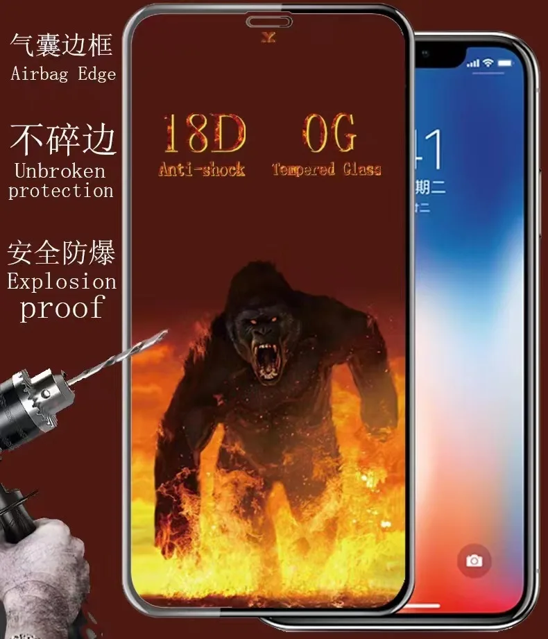 New Gorilla Tempered Glass 18D Vidrio Templado For iPhone 12 13 Pro Full Screen Protector de pantalla