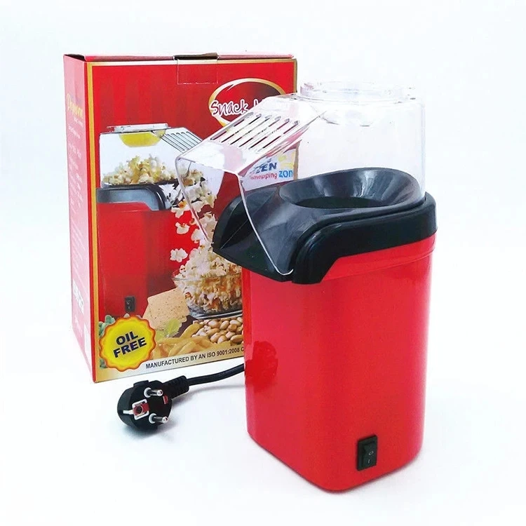 Automatic Kitchen Portable Fast Popcorn Maker 220v Electric Hot Air Mini Popcorn Popper Maker Machine With Top Cover