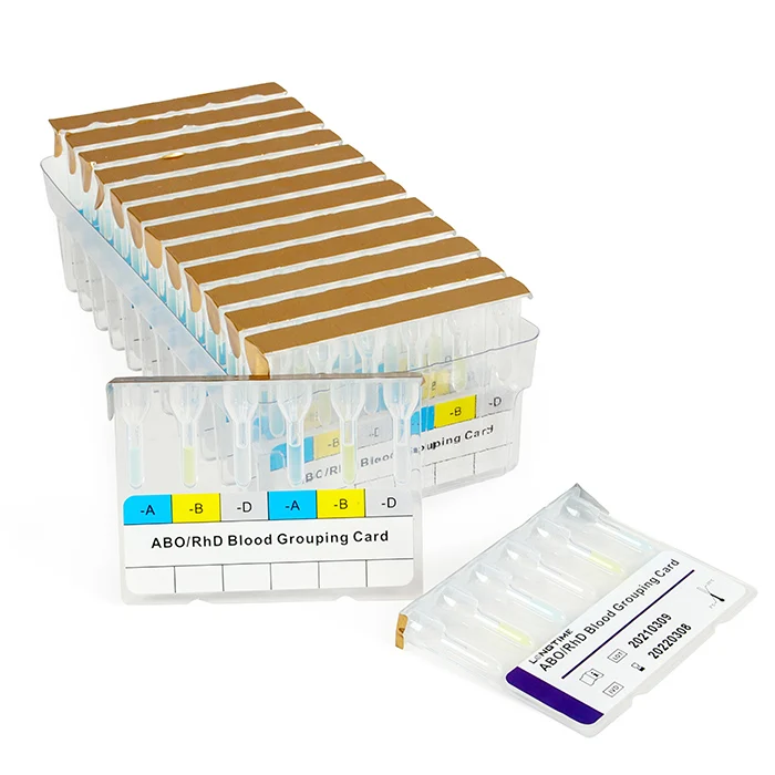 LONGTIME OEM ABO RhD Blood Type Test Card Forward & Reverse for Humans
