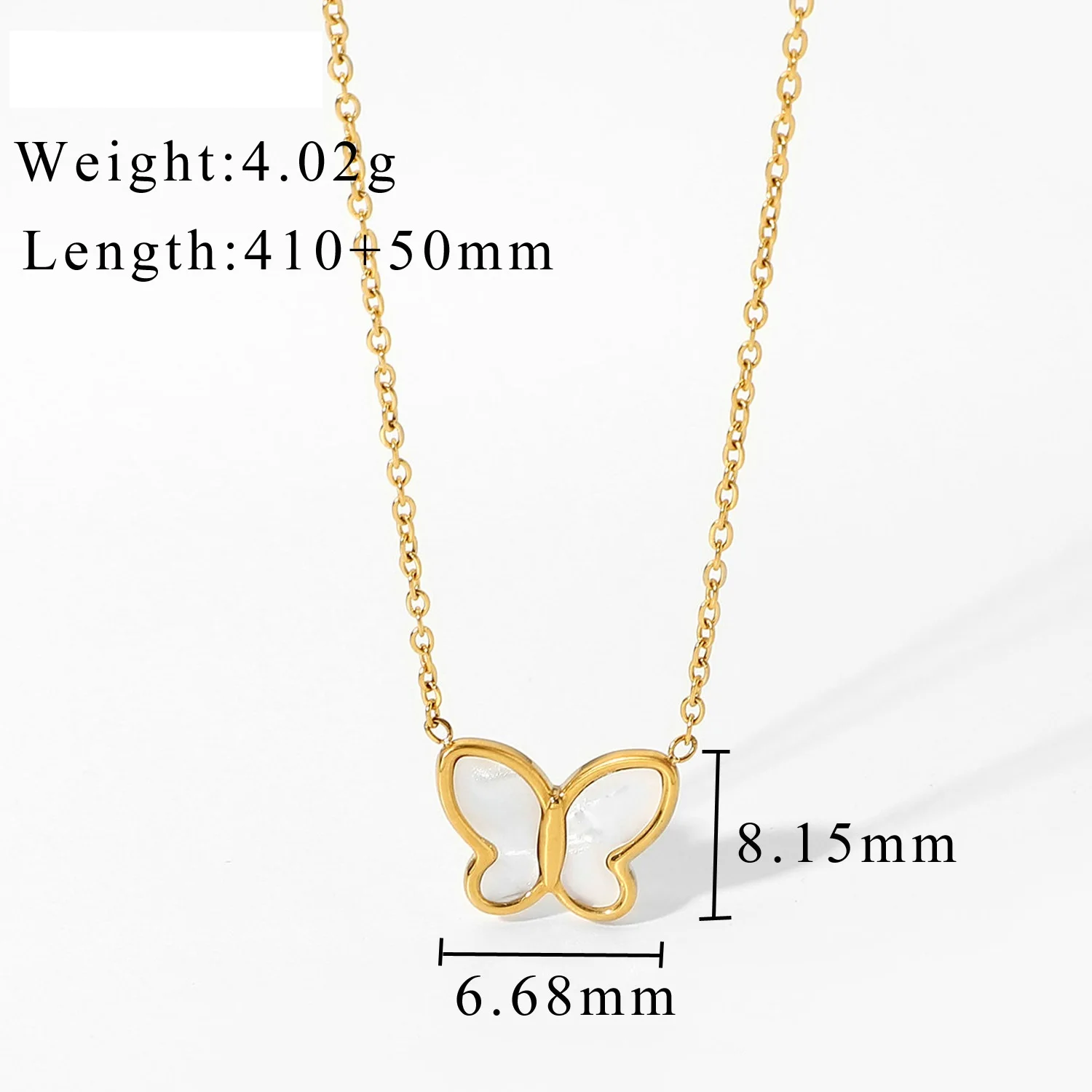 2022 Europe and America 14K golden white shellfish butterfly gold chain necklace for ladies