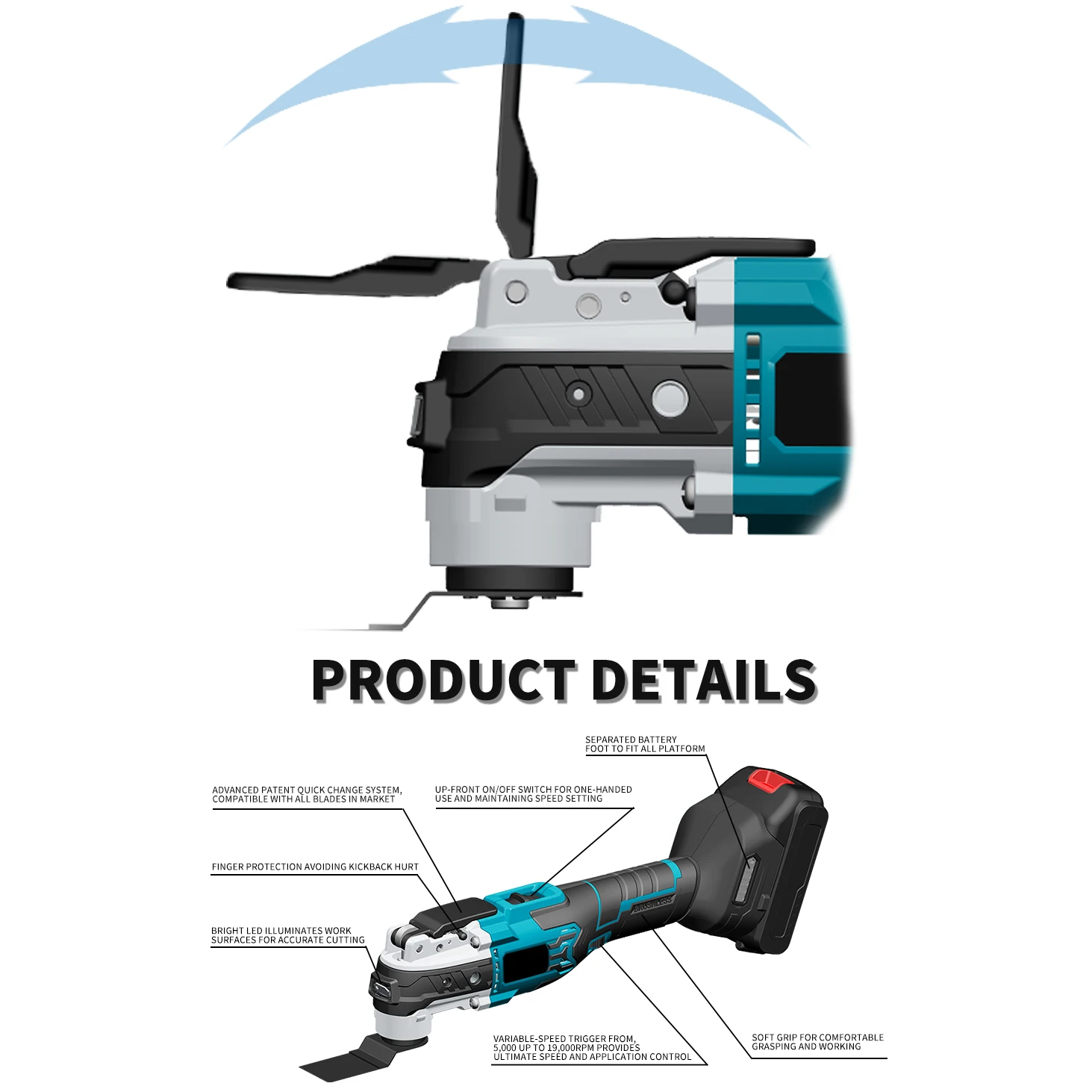 Factory outlet brushless electric machine 20v Multi-purpose vibrating saw