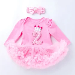 New style 2 years old princess dress for baby girls