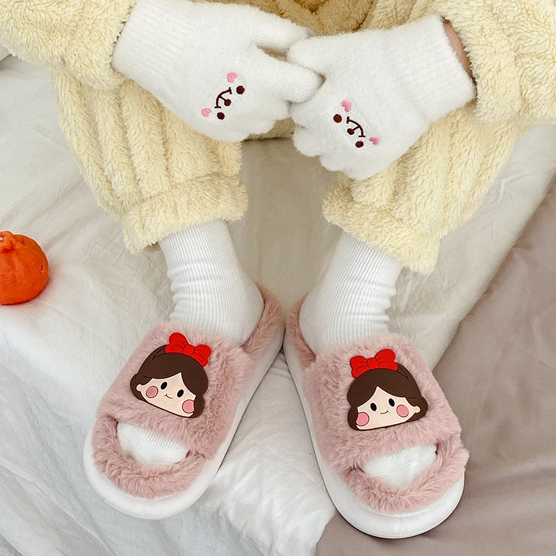 Fluffy Slippers for Women Casual Shoes 2021 Winter New Outdoor Fashion Ladies Flat Shoes Platform Sandals Women Fur Slipper