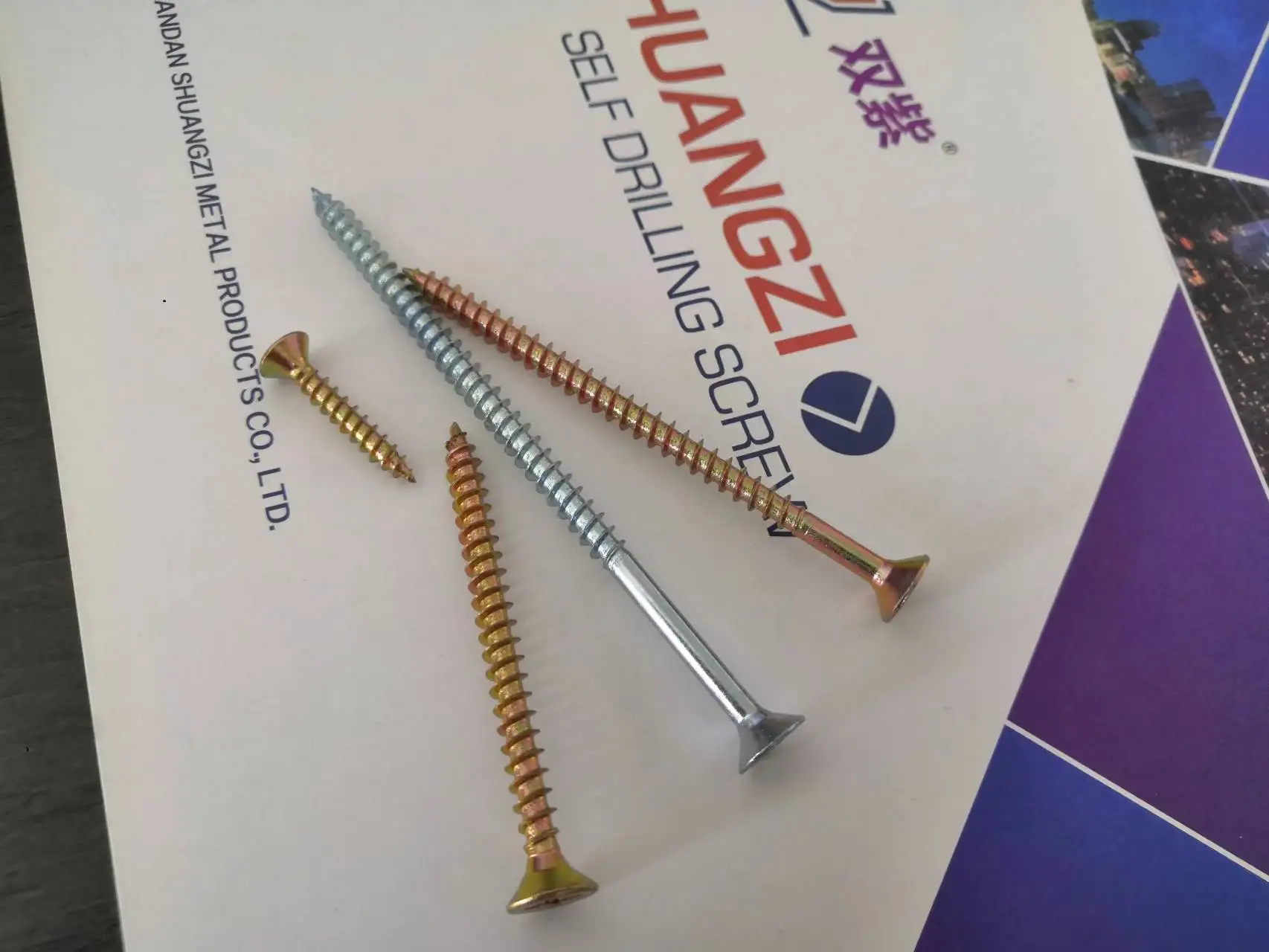 Yellow Zinc White Zinc Pozi Drive double CSK Head Fiber wood Screw Chipboard Screw