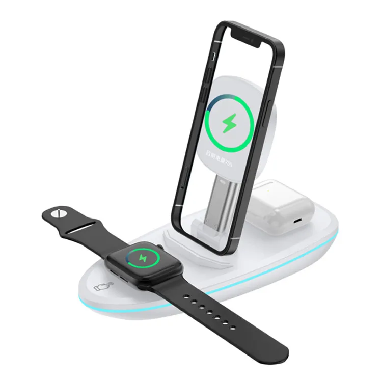 Новинка, многофункциональная беспроводная зарядка для телефона, подставка для смартфона 15 Вт, беспроводное зарядное устройство Qi для устройств Apple