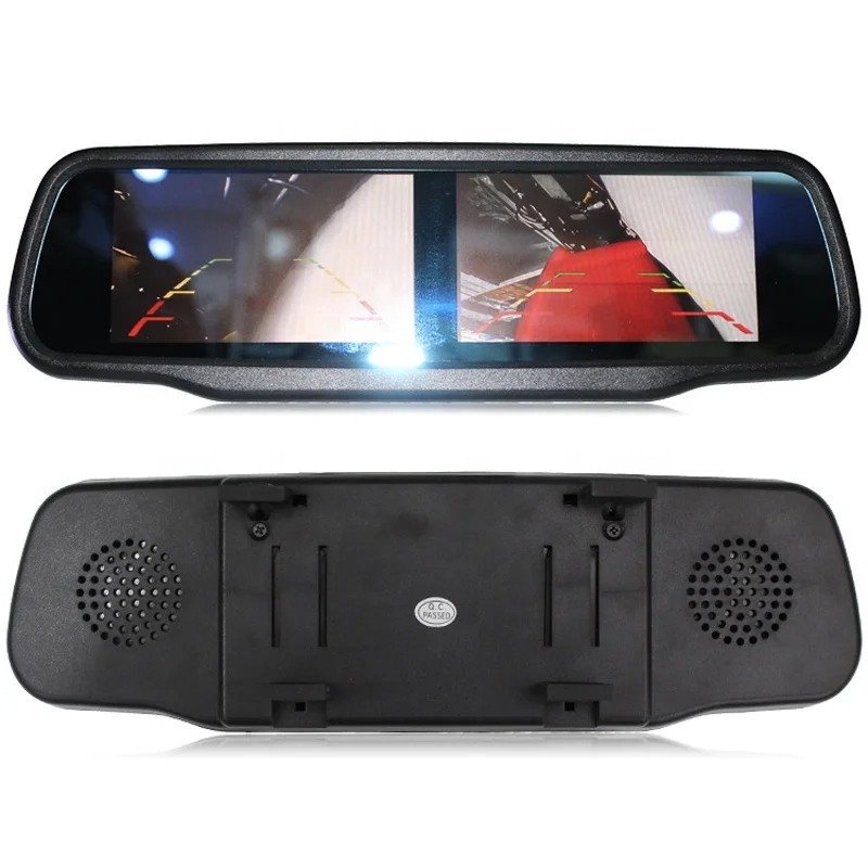 4.3 Inch Dual HD Screen Display Car Rear View Monitor Interior Mirror Monitor For View Camera 4 CH Video Input 12V-24V Rearview