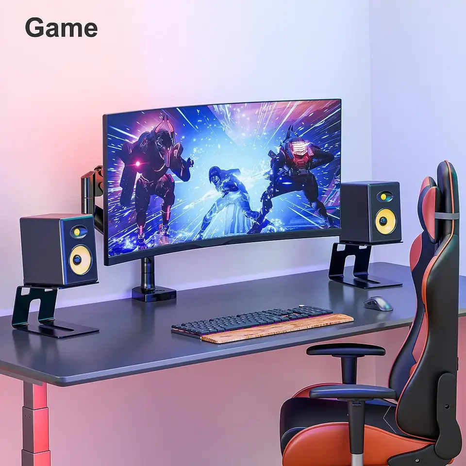 Metal table Speaker Stands Pair Bookshelf studio speaker stand for Better Audio Experience