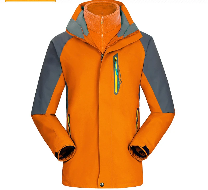 Customized High Quality 3 In 1 Waterproof Windbreaker Breathable Skiing Jacket Mens Snow Sport Jacket