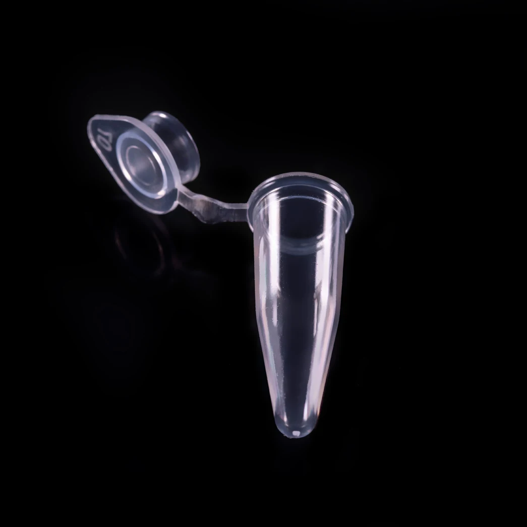 Transparent PP virgin material 0.5ml capacity Eppendof spin tube with cover for DNA/RNA purification