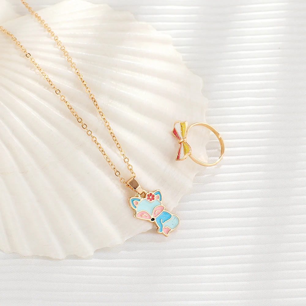  Fashion zinc alloy enameled fox kids costume jewelry