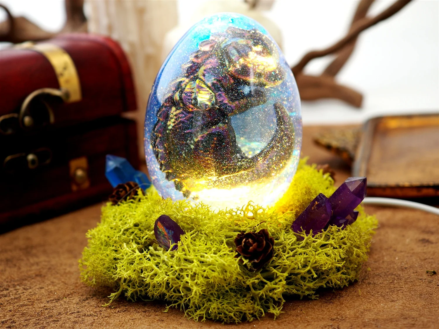 DIY Crystal Egg Shape Resin Mold Dragon Egg Night Light Silicone Mold