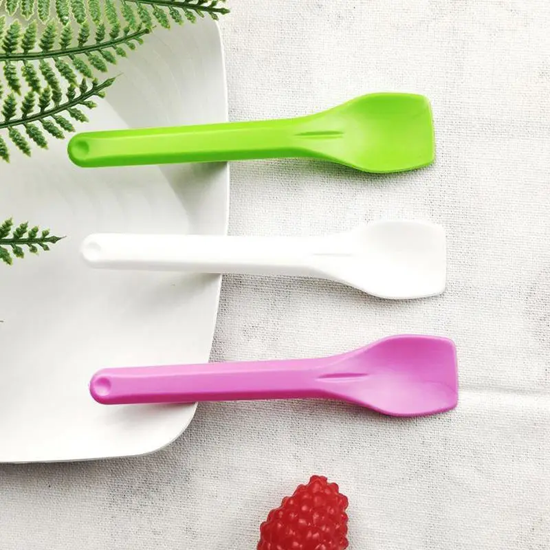 Biodegradable Food Grade Color PLA Ice Cream Spoon Plastic Tableware Disposable Children Kid PLA Spoon WIth Individual Package