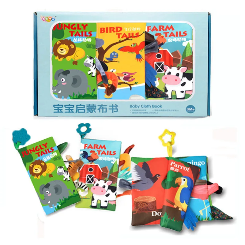 Rainforest animals Story fabric book for baby educational baby toys
