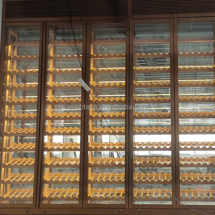 Роскошный винный холодильник на заказ, шкафчик для вина, охладитель для вина с рамой из нержавеющей стали, стеклянные двери, латунные охладители для винного погреба