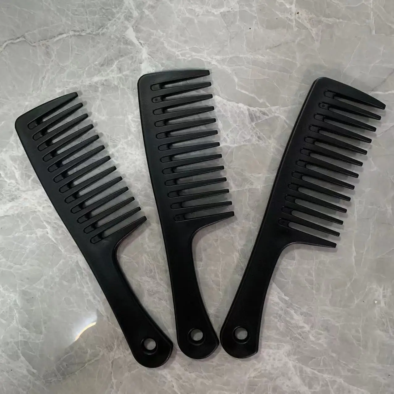 Black Large Wide Tooth Comb Detangler Detangling Hair Brush, Paddle Hair Comb, Best Styling Comb for Curly,Wet,Long Hair