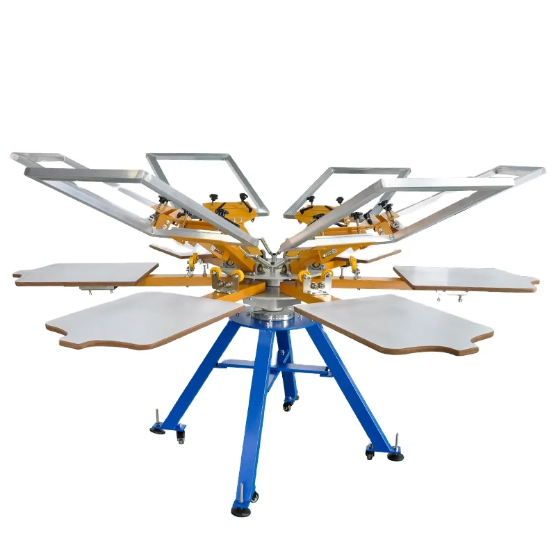 Yinghe Brand Manual Screen Printing Machine 6 Station 6 Colors Multicolor Textile T-Shirt Printer 6pcs Frames Automatic Grade