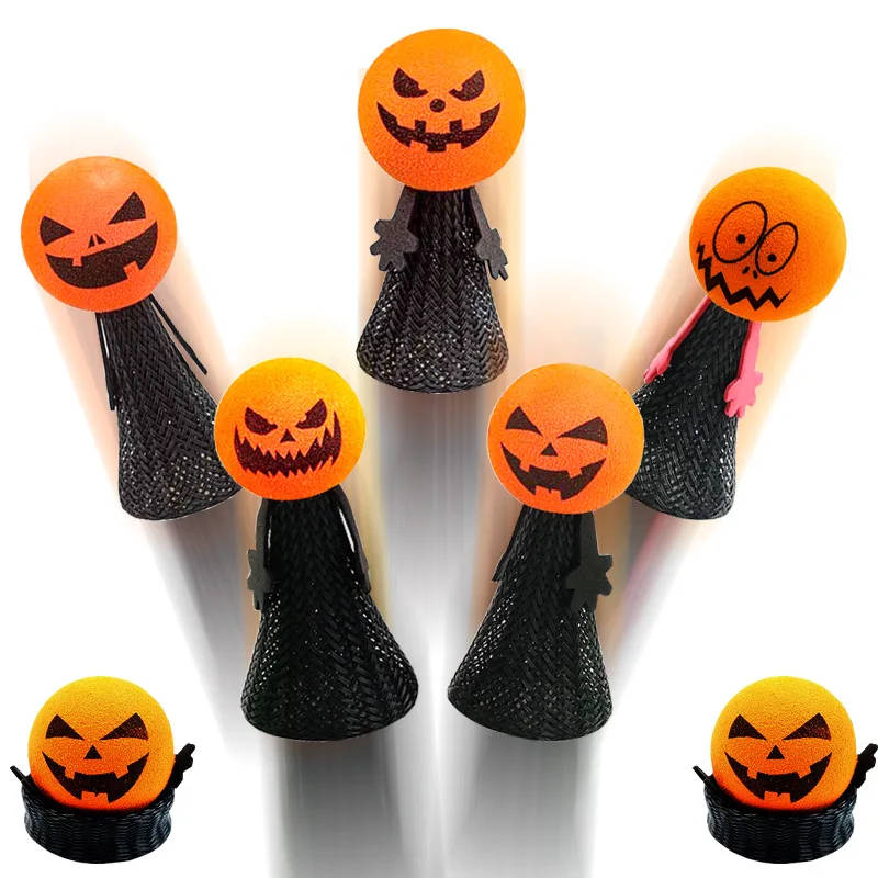 Novelty Fidget Toy Multi Expression Halloween Theme Squeeze Jumping Bouncing Elf Toys For Kids