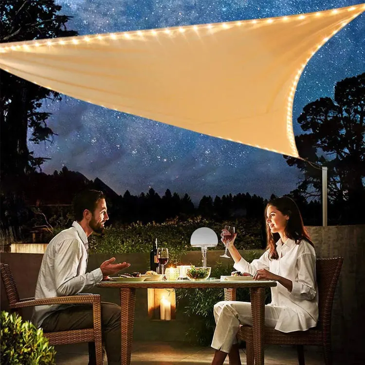 
Waterproof Patio Restaurant Cafe Hotel Triangle Sun Shade Sail Outdoor Rectangle LED Sun Shade Sails 