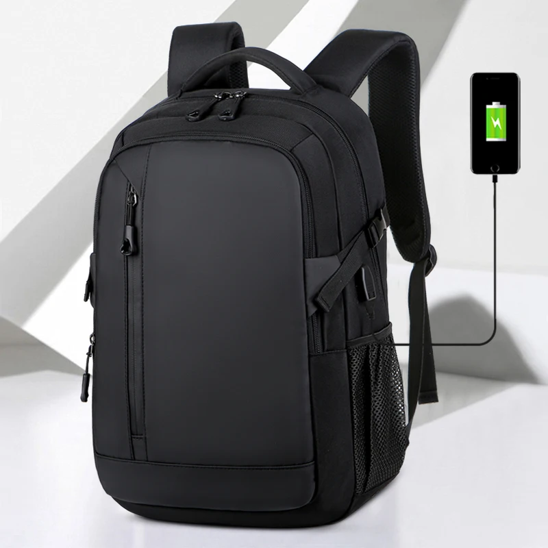 Wholesale Multifunction Travel Laptop Backpack PU & Oxford Waterproof Large Capacity Business Backpack Bag With Usb Charge Port