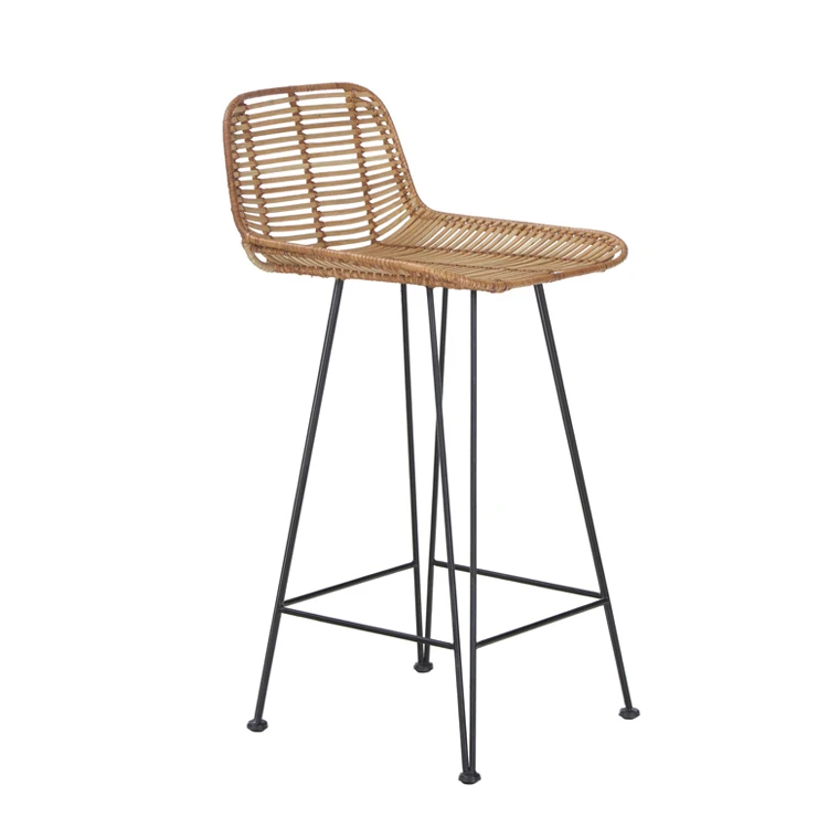 Ротанговая кровать для ресторана, балкона, садовый отдых, антикварные тростниковые высокие плетеные стулья из ротанга в скандинавском стиле с высокой спинкой