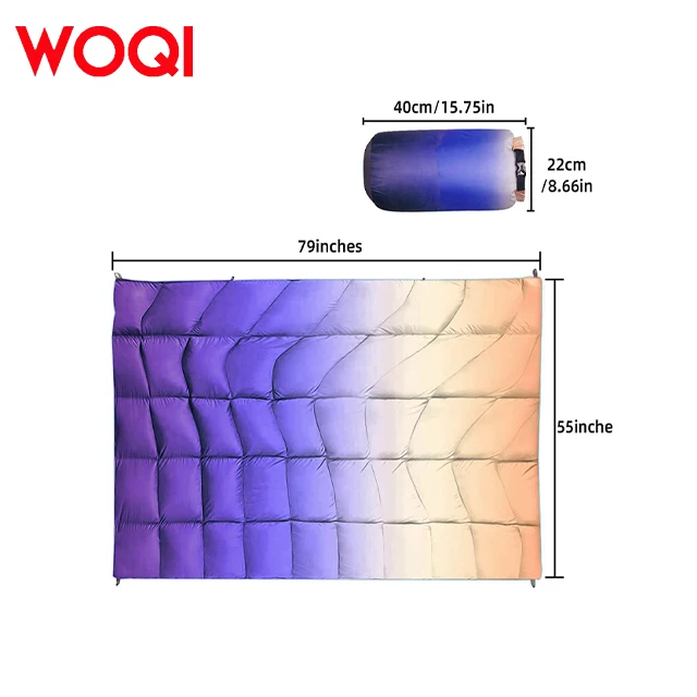 Woqi Ultralight Backpacking Sleeping Blanket Water-Resistant duck down Blanket for Outdoor Warm and Lightweight