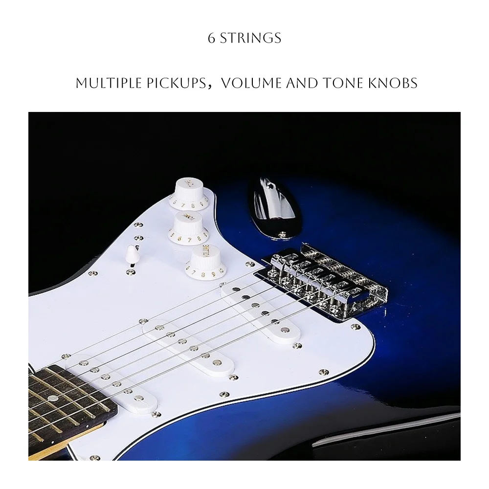 JELO KBT-D01 39 inch 6 string electric guitar maple fingerboard neck basswood harp increasing the pick-up coil electric guitar