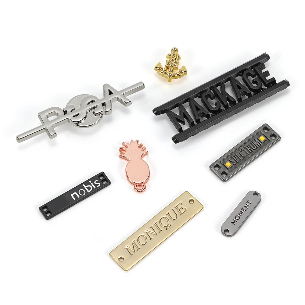 Bag Decorative Metal Label Clothing Brand Tag Custom Mini Logo Metal Tag for Shoes