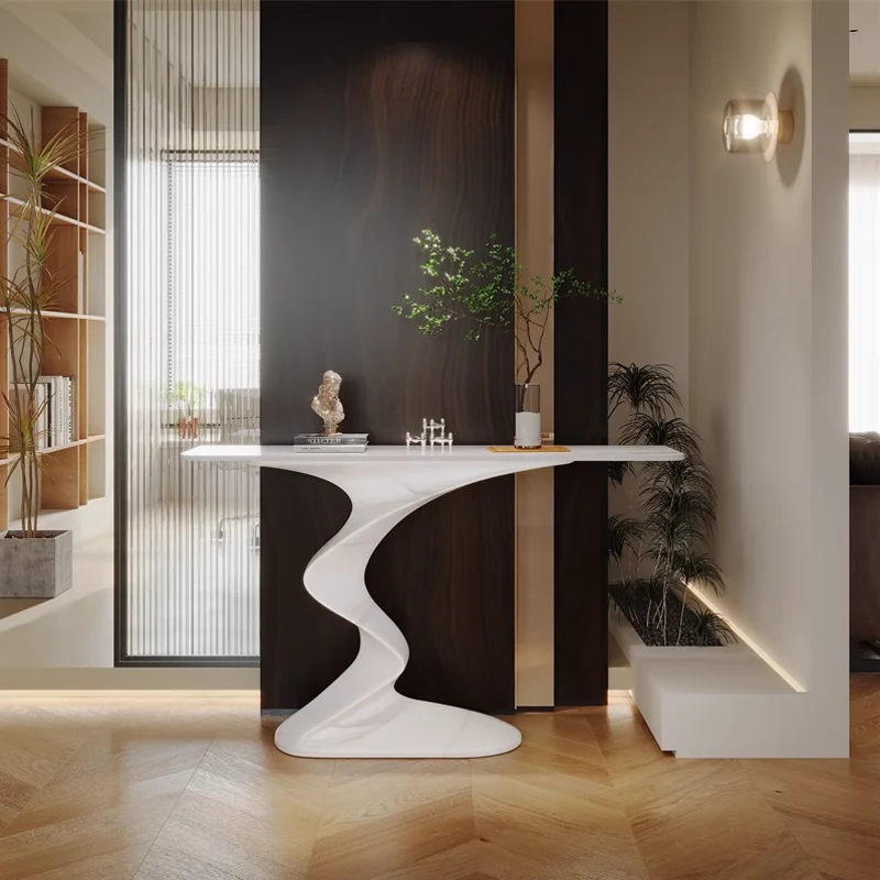 Modern Entryway Decoration Marble Top Steel Base Entrance Table CECX005 For Hallway Living Room