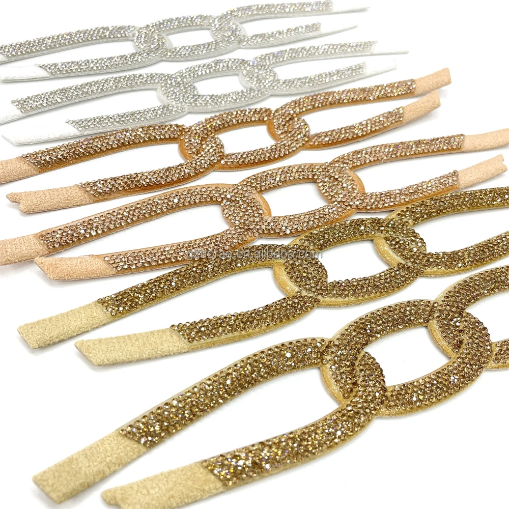 UP007 hot selling crystal shoe uppers  accessories charm rhinestone sandal upper