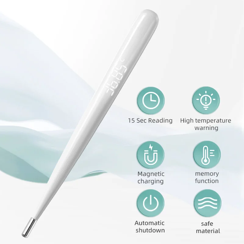 Waterproof High Accuracy Medical Basal Digital Thermometer for Under Arm for Ovulation LED Digital Underarm Oral Thermometer
