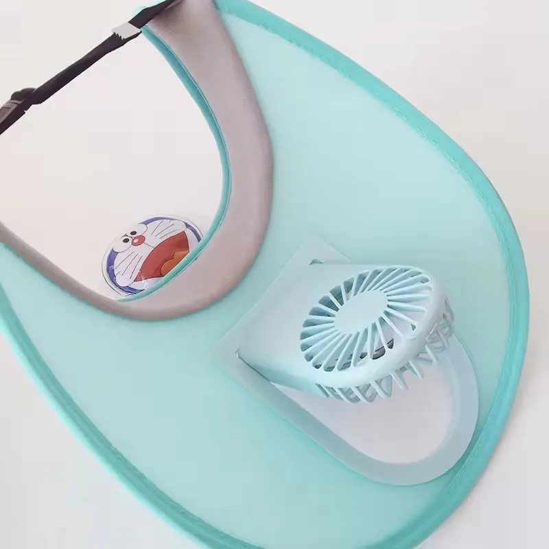 Summer Child Large Big Brim Sports Hats Outdoor Cooling Sun Visor Cap Kids Travel Empty Top Rechargeable Usb Fan Caps