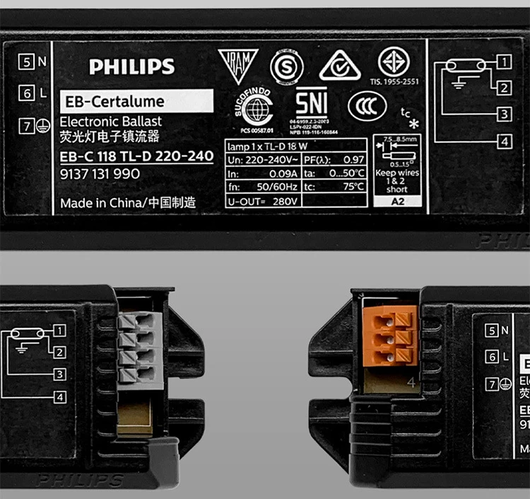  Philip-T8 18W 36W электронный балласт для УФ бактерицидные лампы T8 труба H Люминесцентная маска EB-C 118/136/236 TL-D 220-240V 50/60Hz