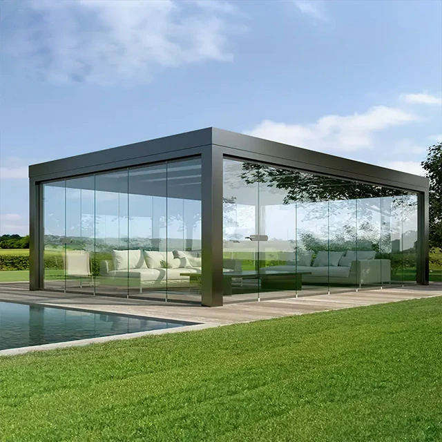 Bioclimatic Aluminum Pergola 3x3 3x4 4x4 6x4 m OEM Factory Modern Outdoor Bioclimatic Pergola Aluminum Louver Pergola