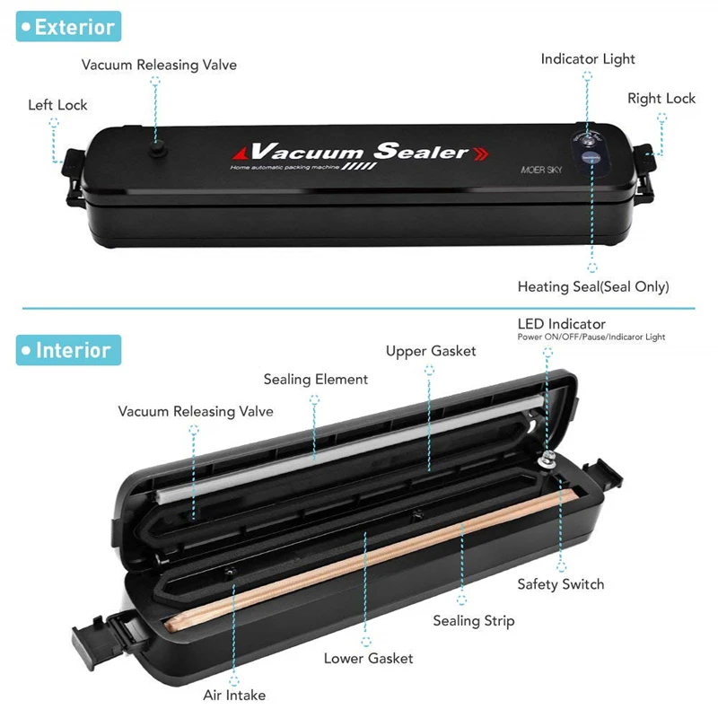 
OEM/ODM Household Handheld Continuous Heat Food Sealer Food Saver Vacuum Sealer Plastic Pouch Sealing packing Machine 
