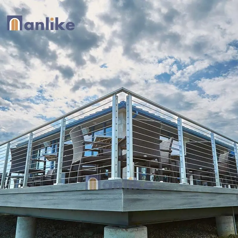 Anlike Residential Staircase Baluster Customized Cable stainless steel exterior stair balustrade balcony railing