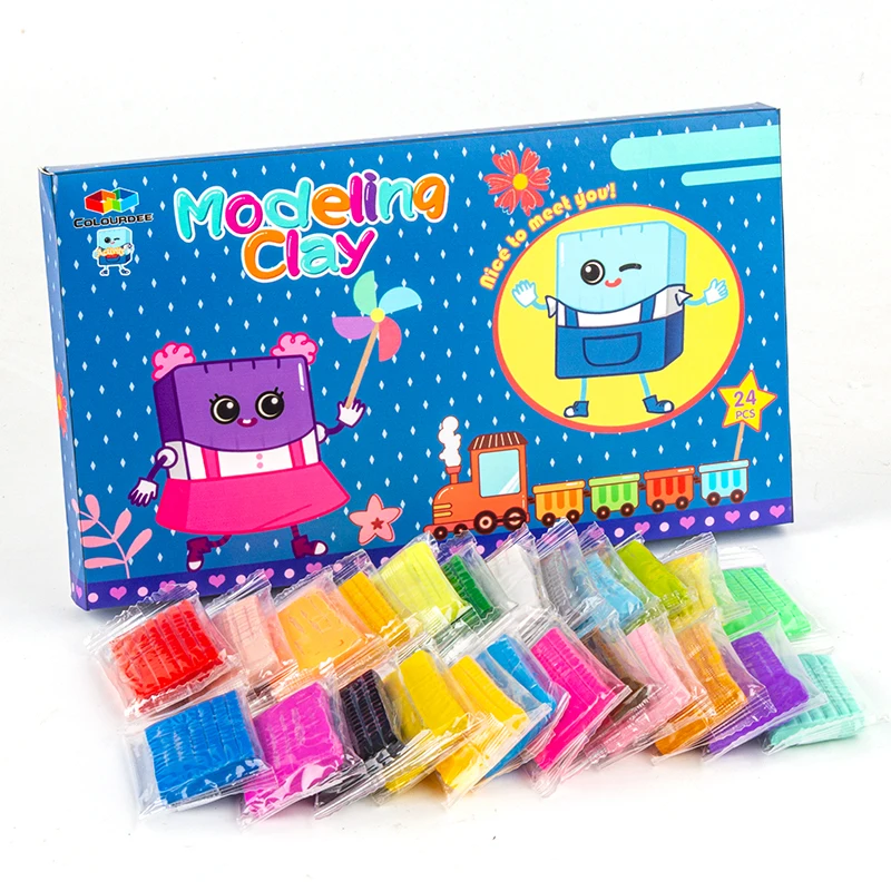 Play dough Plasticine Non-Toxic Eco-friendly air dry oven bake polymer modeling blocks sculpting clay kit Tools DIY For Kids