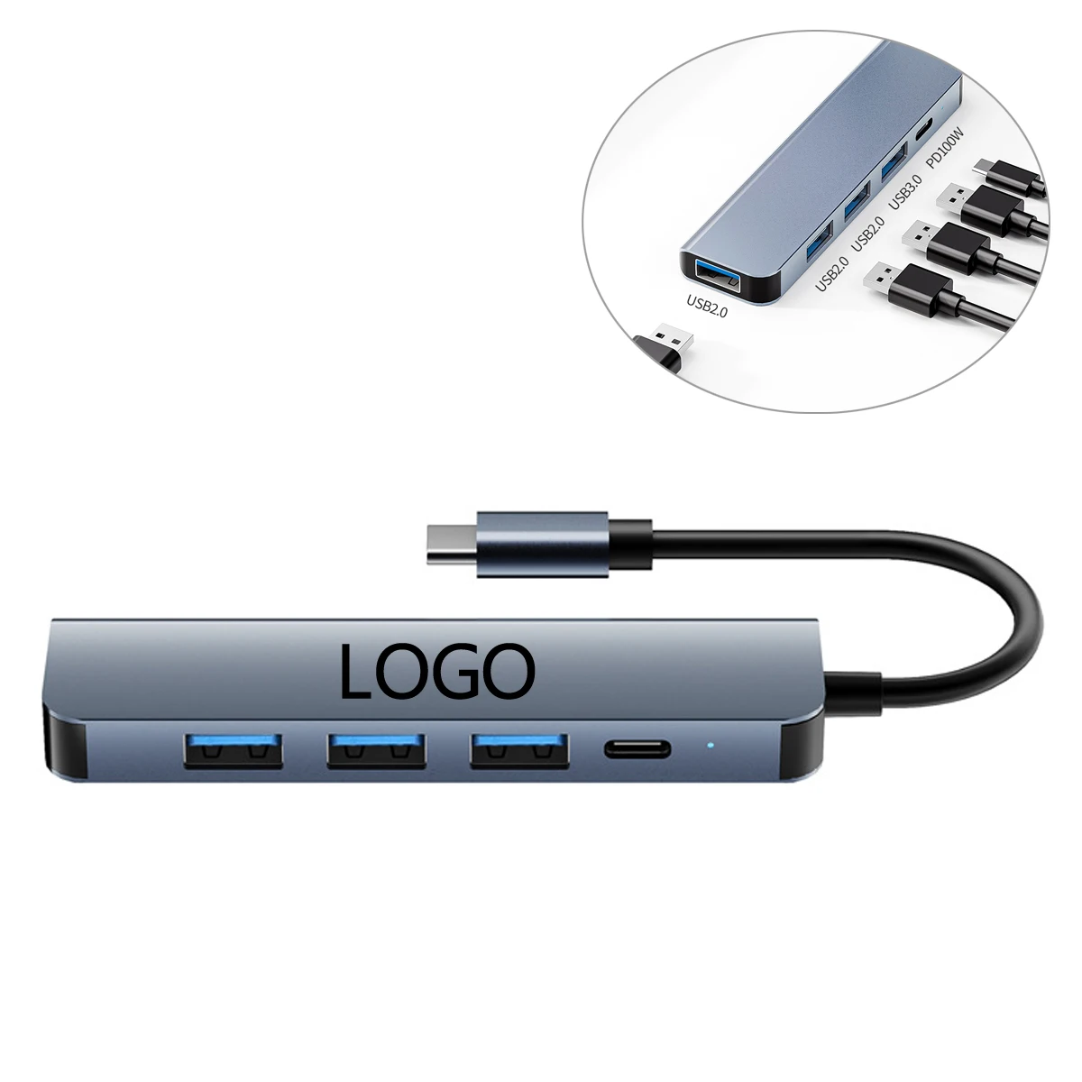 Многопортовый адаптер 5-в-1 с USB-портом