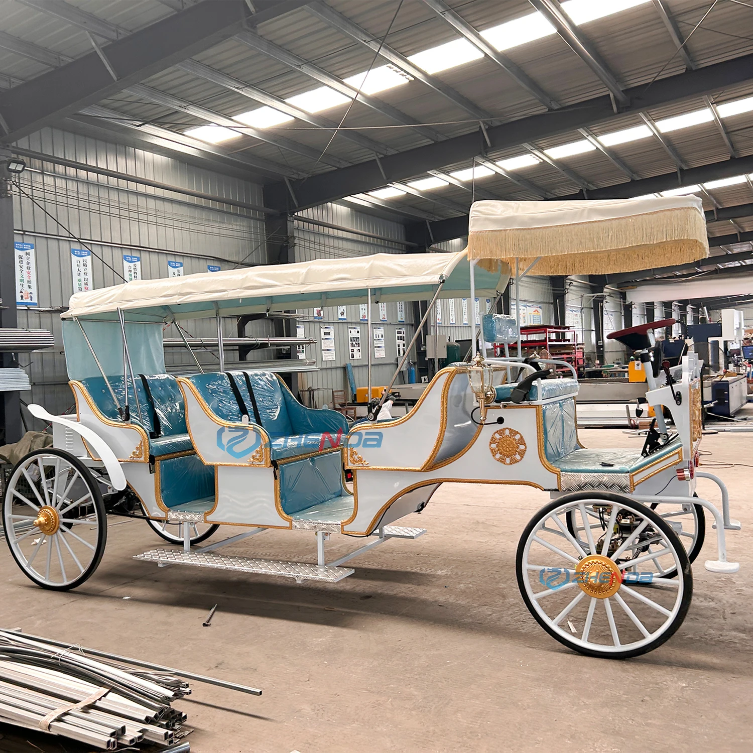 Cost-effective Electric Carriage unique horse wagon for journey Special Transportation Resort Sightseeing Carriage