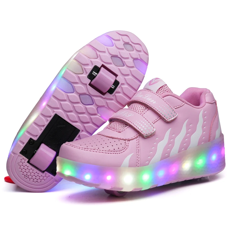 Usb Charge Light Wheel Roller Skate Shoes Toddler Fitness Exercise Drop Shipping