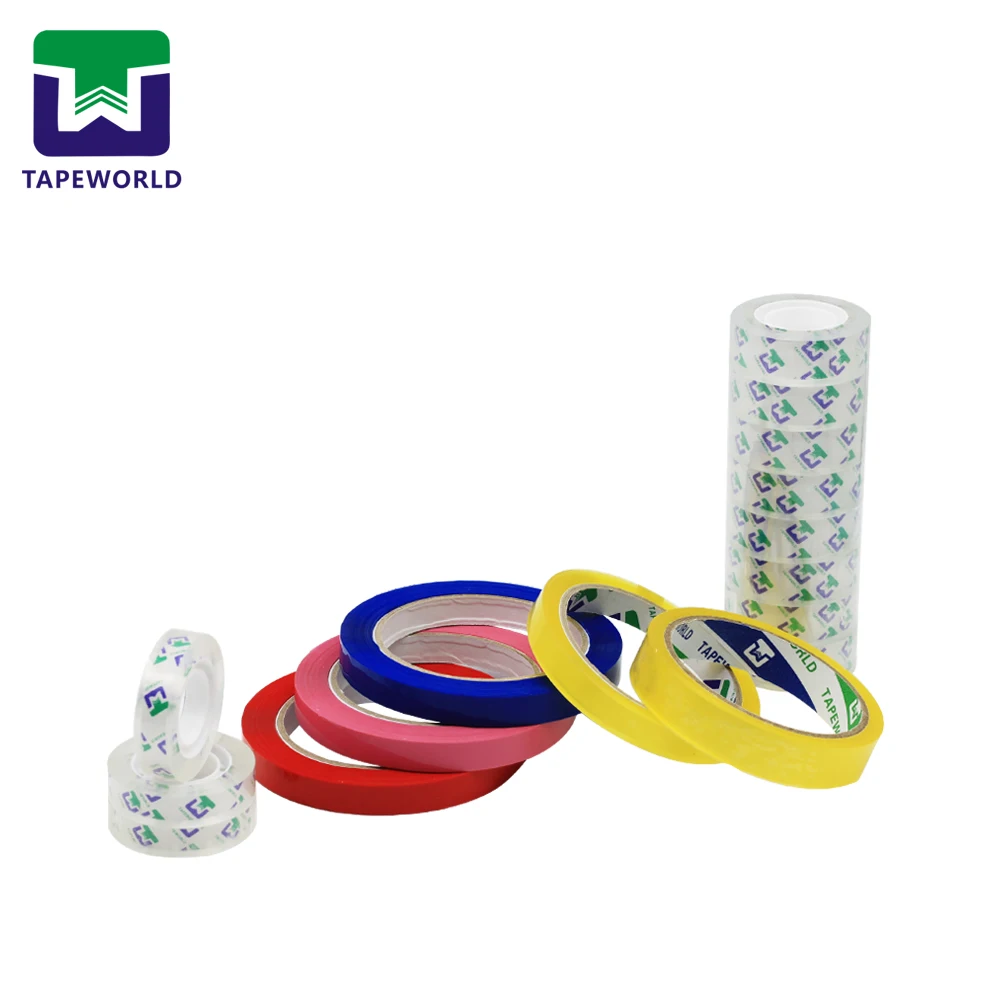 Famous Brand Clear BOPP Stationery Tape Small Adhesive Packing Tape Transparent tape for Students Kids