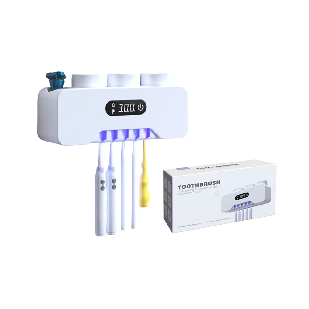 Automatic Timer UV-C Toothbrush Sterilizer Smart Power Off Toothbrush Sterilizer Wall-mounted Toothbrush Holder