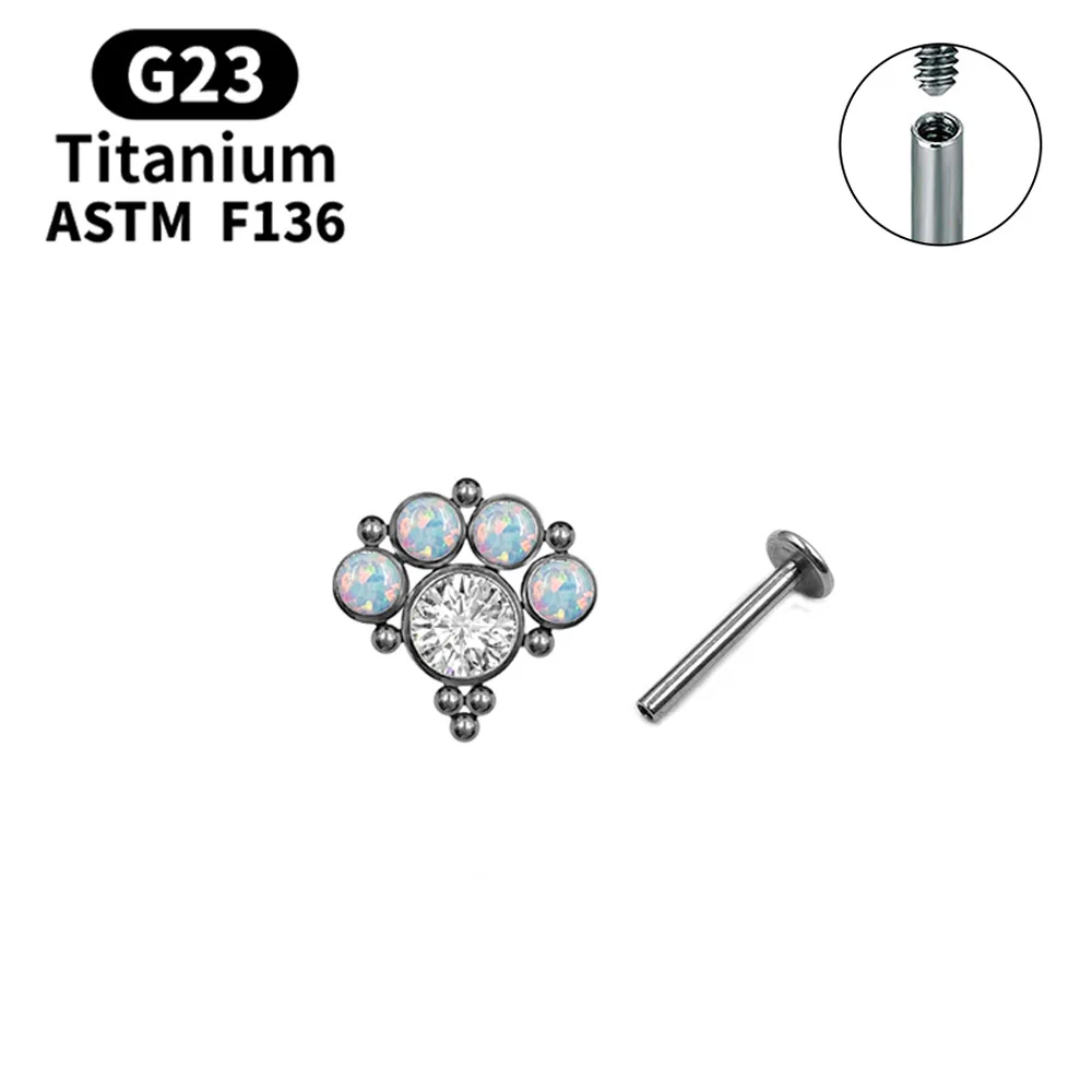 Серьги-гвоздики из титана ASTM F136 G23 для пирсинга украшения губ хряща завитка ушной раковины