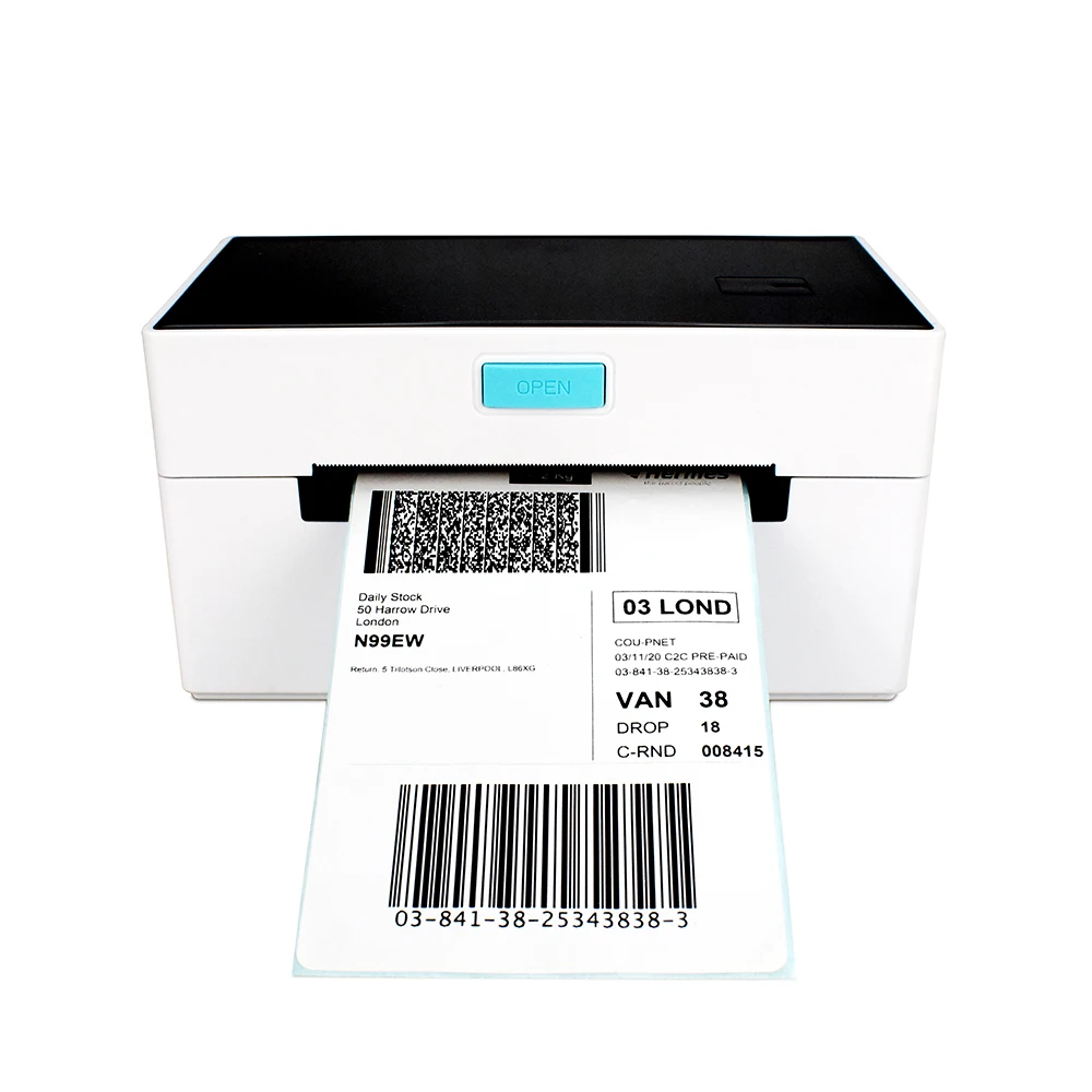 4 Inch USB Port Thermal Barcode Printer compatible with Windows Mac Android iOS Barcode Printer