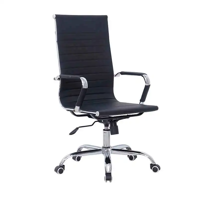 Hot Selling Modern Office Building Ergonomic Swivel Computer Chair Leather Meeting Chair with Stainless Steel Metal Type